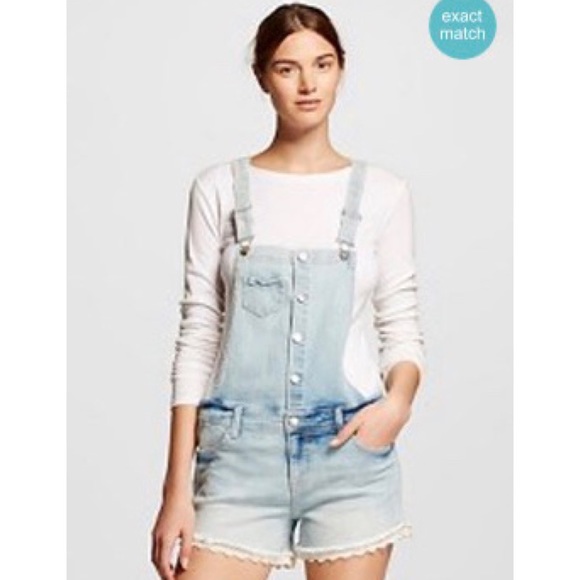 Mossimo Supply Co. Denim - Mossimo Light Wash Lace Trim Shortalls from Target